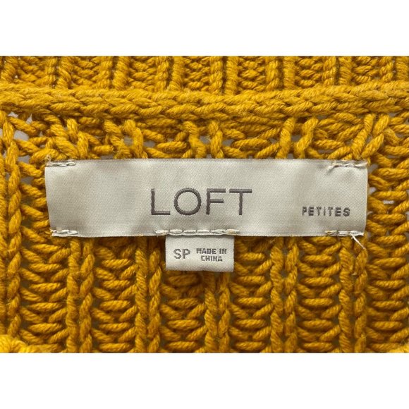 Ann Taylor LOFT Women’s SP Mustard Yellow Crew Neck Sweater - Picture 3 of 5